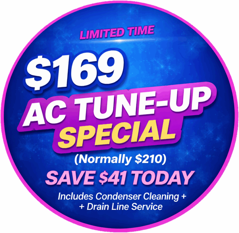 AC tune up special offer, $41 off normal price. Residential only.